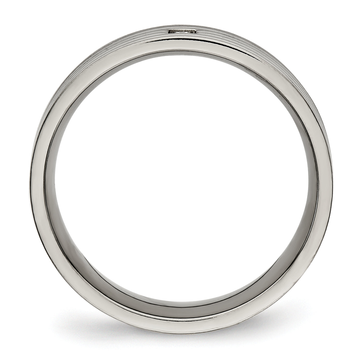 Titan Poliert Zirkonia 5mm Gerillt Komfort-Passform Ring