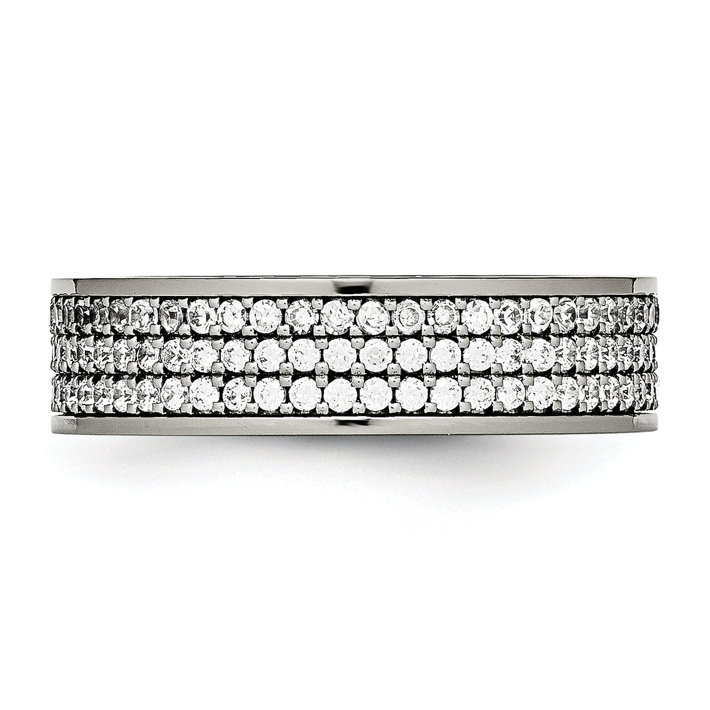 Titan Poliert mit Zirkonia 6mm Flach Ring
