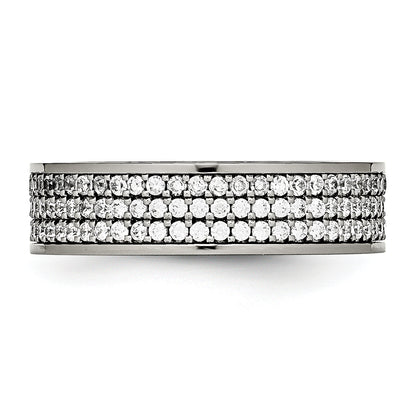 Titan Poliert mit Zirkonia 6mm Flach Ring