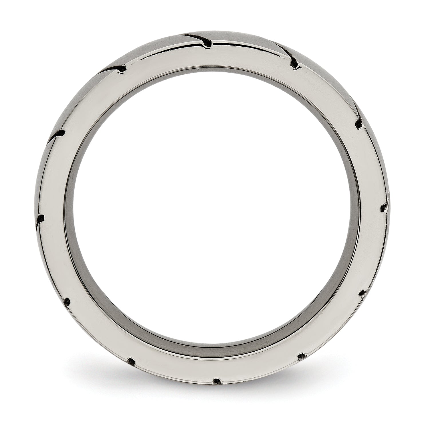 Titan Poliert 4mm Gerillt Ring