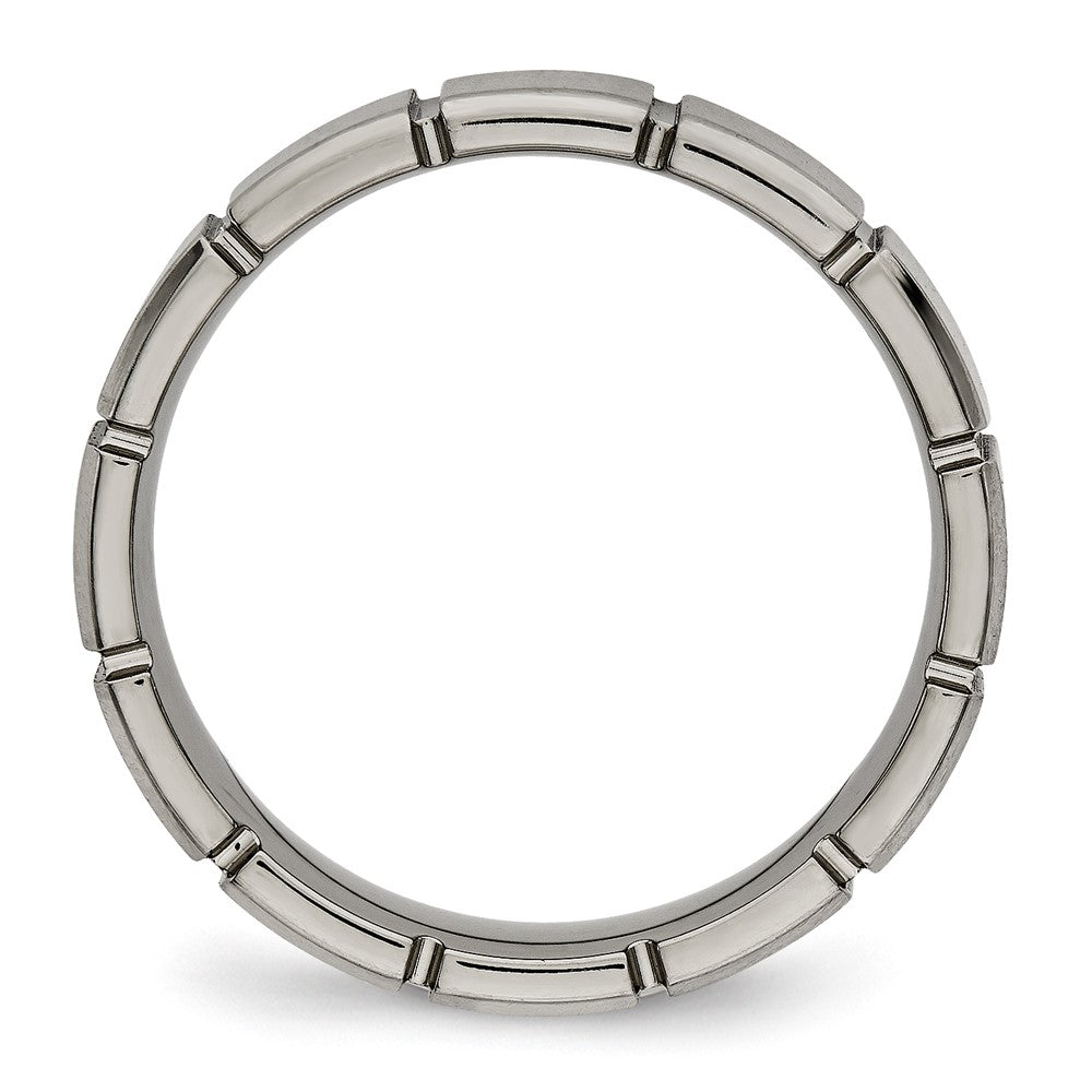 Titan Gebürstet und Poliert 5mm Gerillt Ring