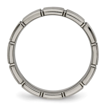 Titan Gebürstet und Poliert 5mm Gerillt Ring