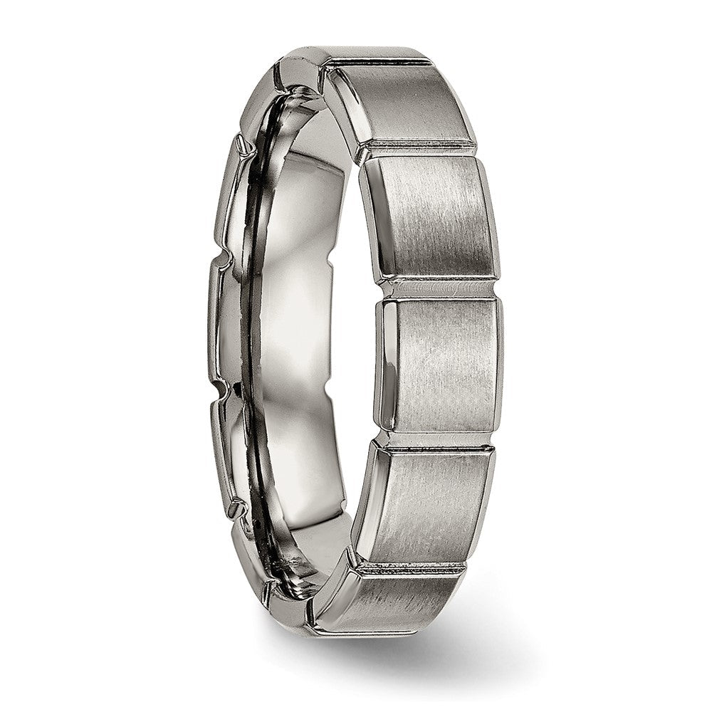 Titan Gebürstet und Poliert 5mm Gerillt Ring