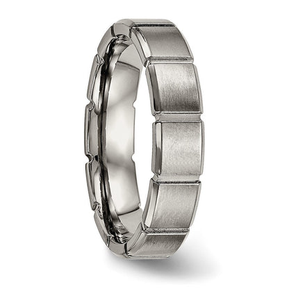 Titan Gebürstet und Poliert 5mm Gerillt Ring