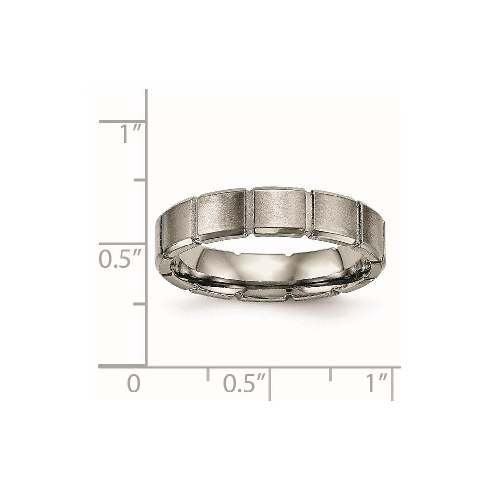Titan Gebürstet und Poliert 5mm Gerillt Ring