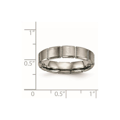 Titan Gebürstet und Poliert 5mm Gerillt Ring