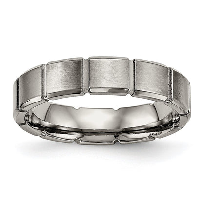 Titan Gebürstet und Poliert 5mm Gerillt Ring