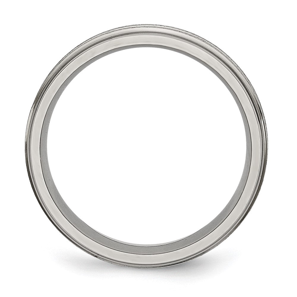 Titan Gerillt Ridged Kante 6mm Satiniert und Poliert Ring