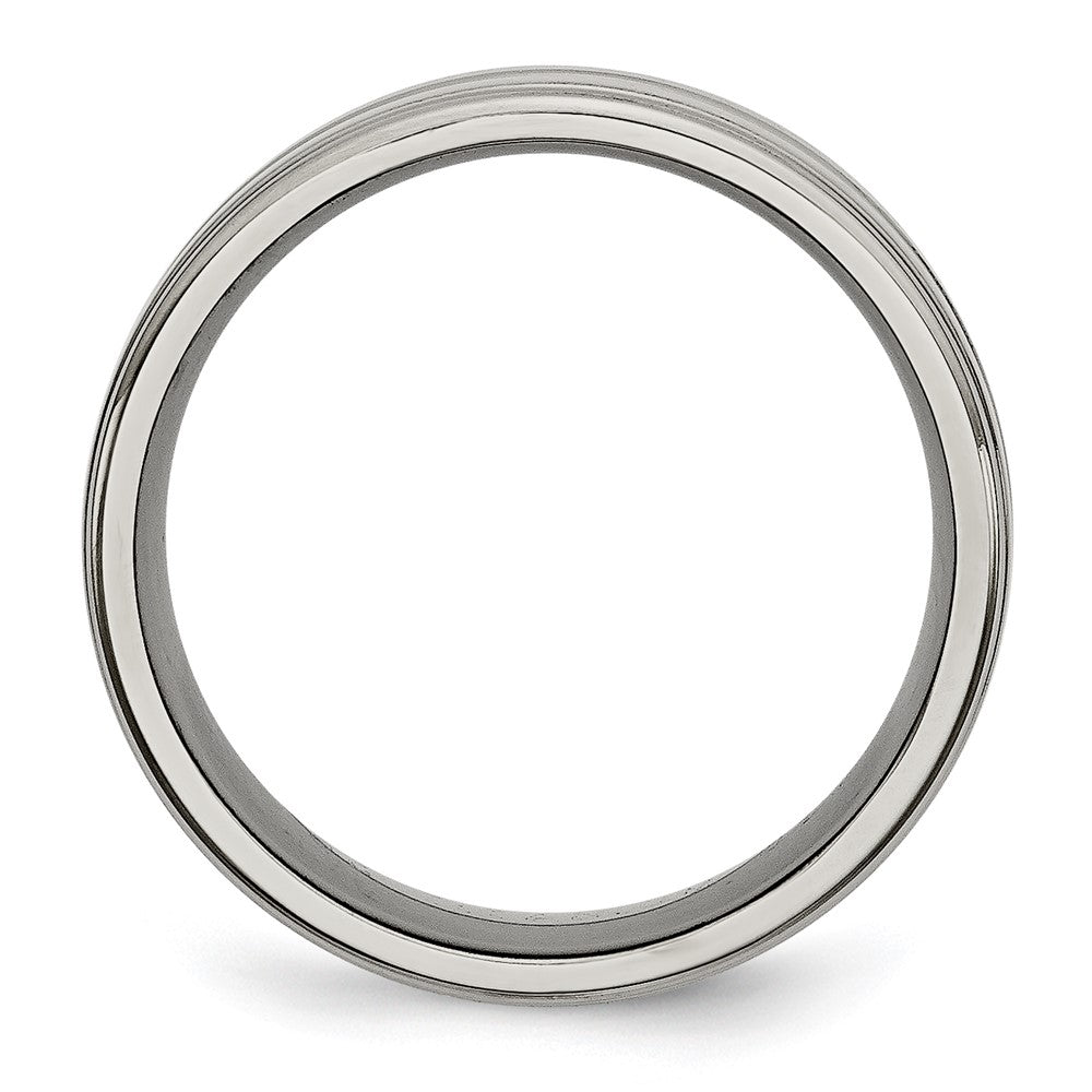 Titan Poliert 8mm Gerillt Ring