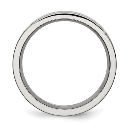 Titan Gerillt 8mm Gebürstet und Poliert Ring