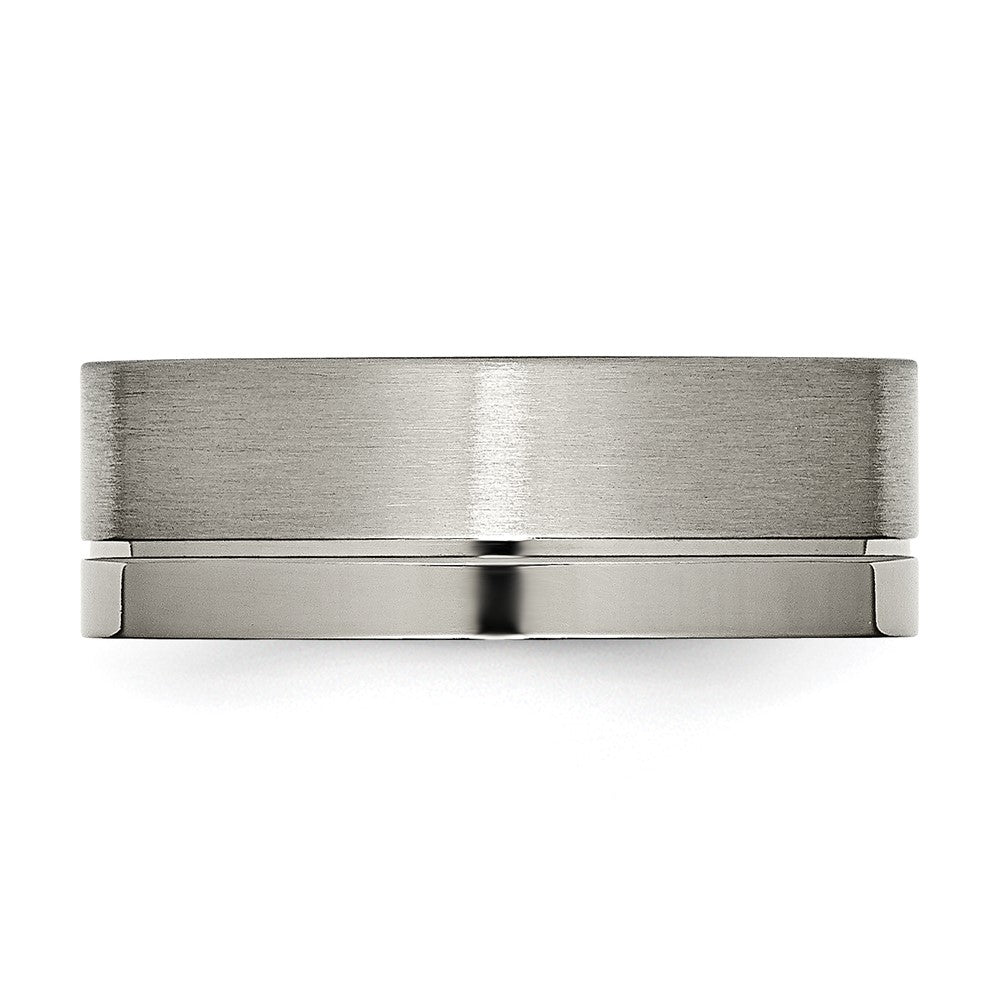 Titan Gerillt 8mm Gebürstet und Poliert Ring