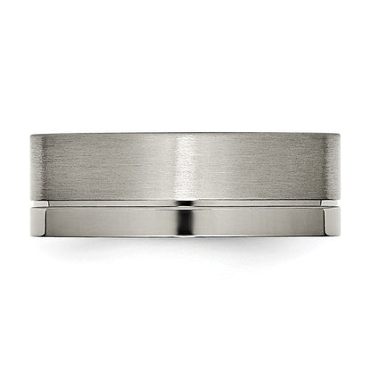 Titan Gerillt 8mm Gebürstet und Poliert Ring