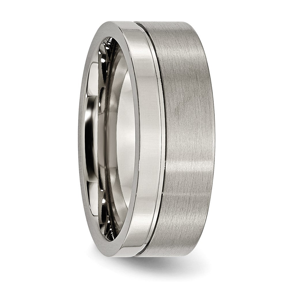 Titan Gerillt 8mm Gebürstet und Poliert Ring