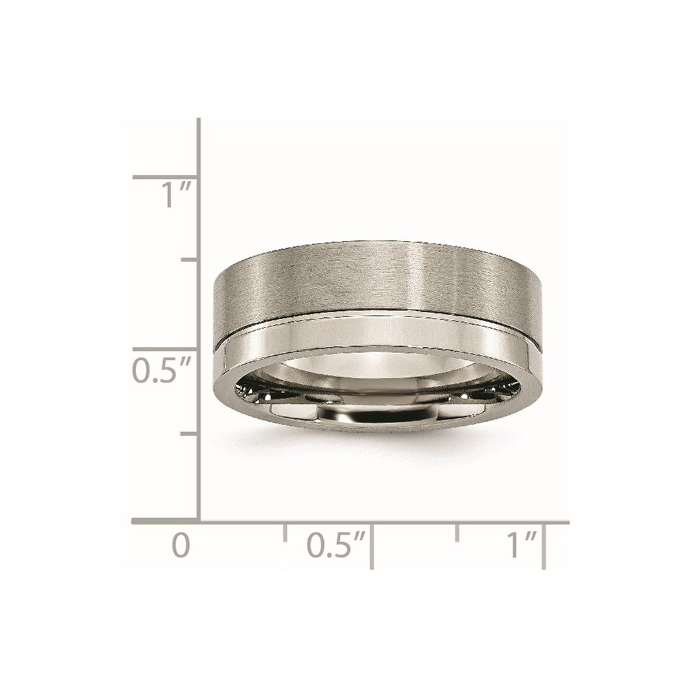 Titan Gerillt 8mm Gebürstet und Poliert Ring
