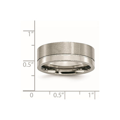Titan Gerillt 8mm Gebürstet und Poliert Ring