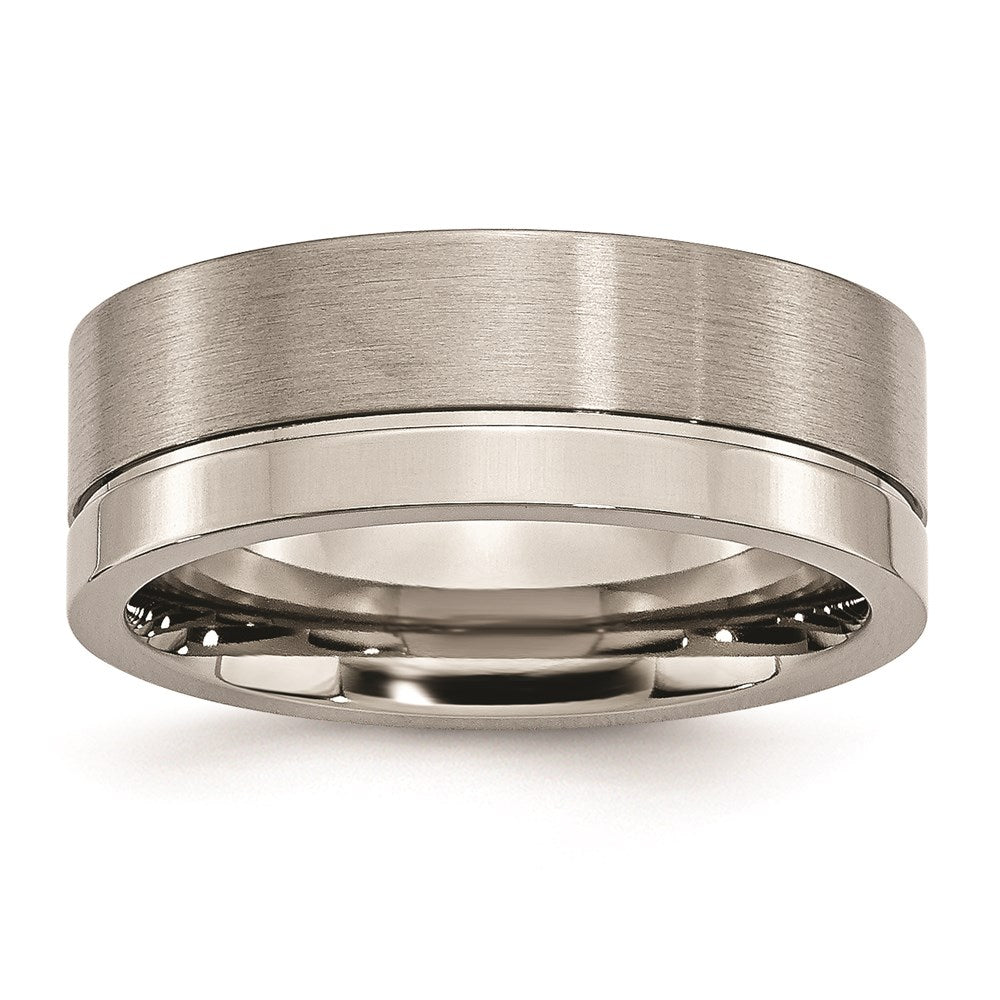 Titan Gerillt 8mm Gebürstet und Poliert Ring