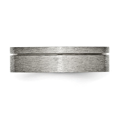 Titan Gerillt 6mm Gebürstet Ring