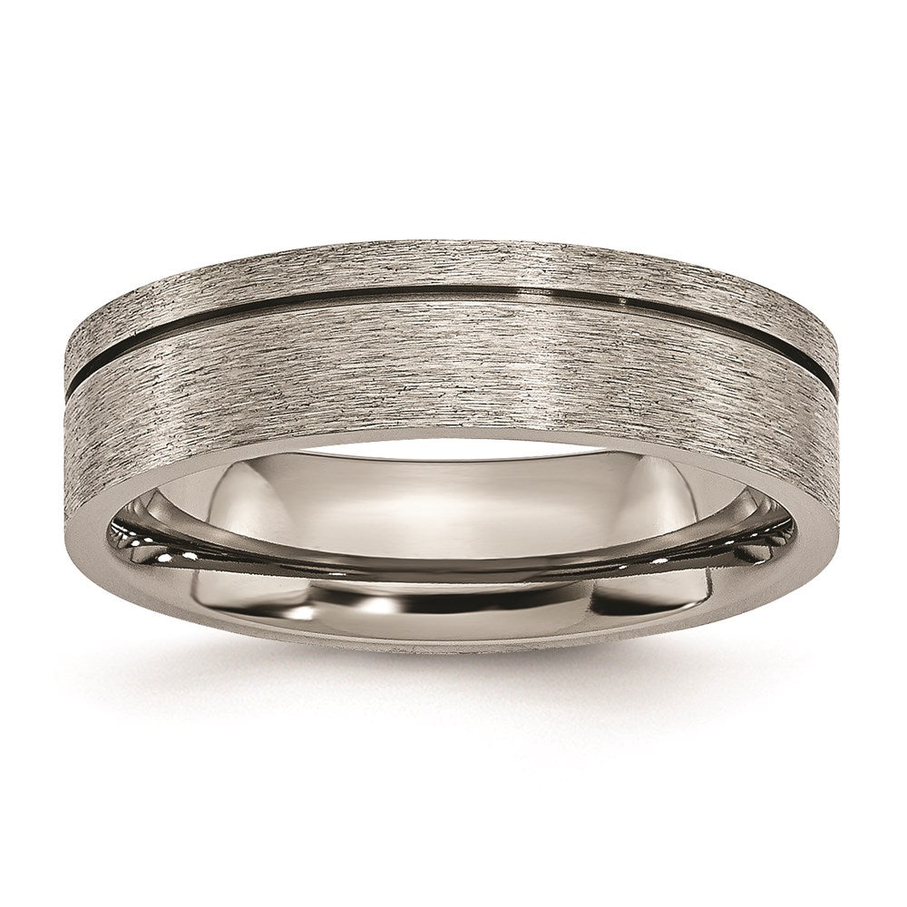 Titan Gerillt 6mm Gebürstet Ring
