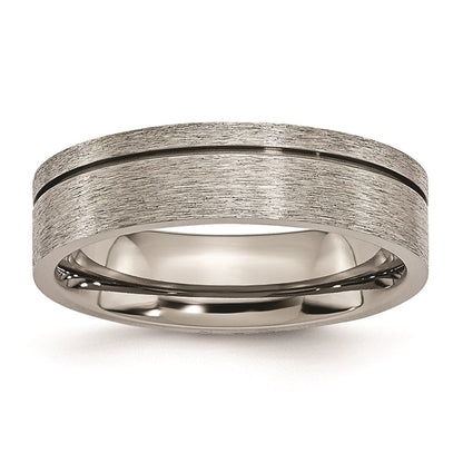 Titan Gerillt 6mm Gebürstet Ring
