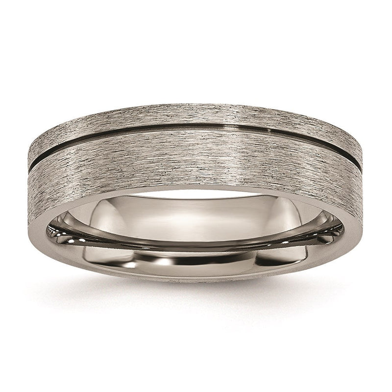 Titan Gerillt 6mm Gebürstet Ring