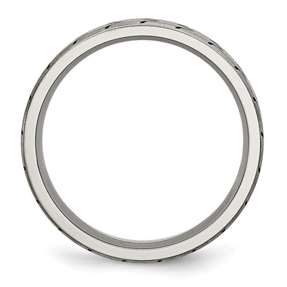 Titan Flach Tread Design 6mm Gebürstet Ring