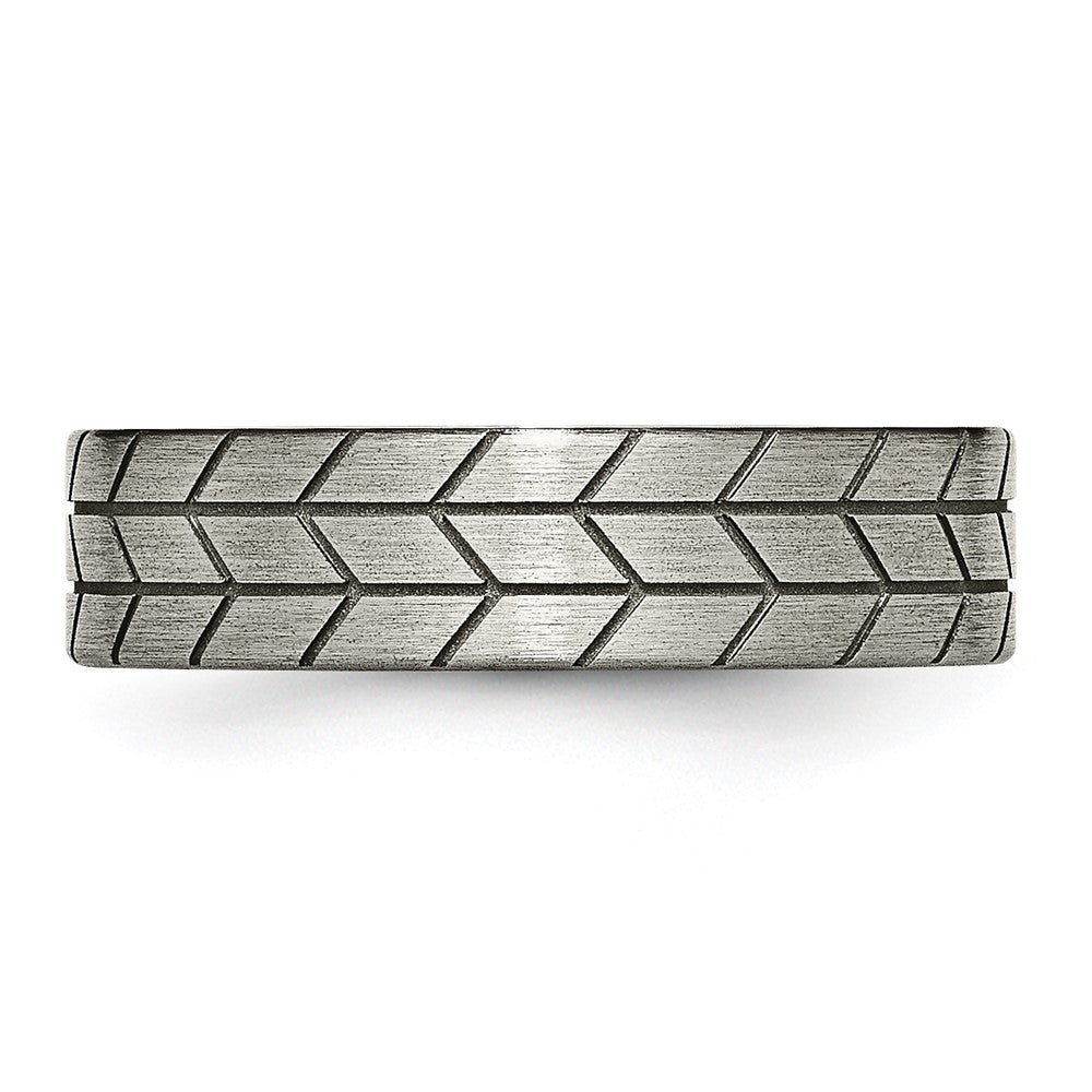 Titan Flach Tread Design 6mm Gebürstet Ring