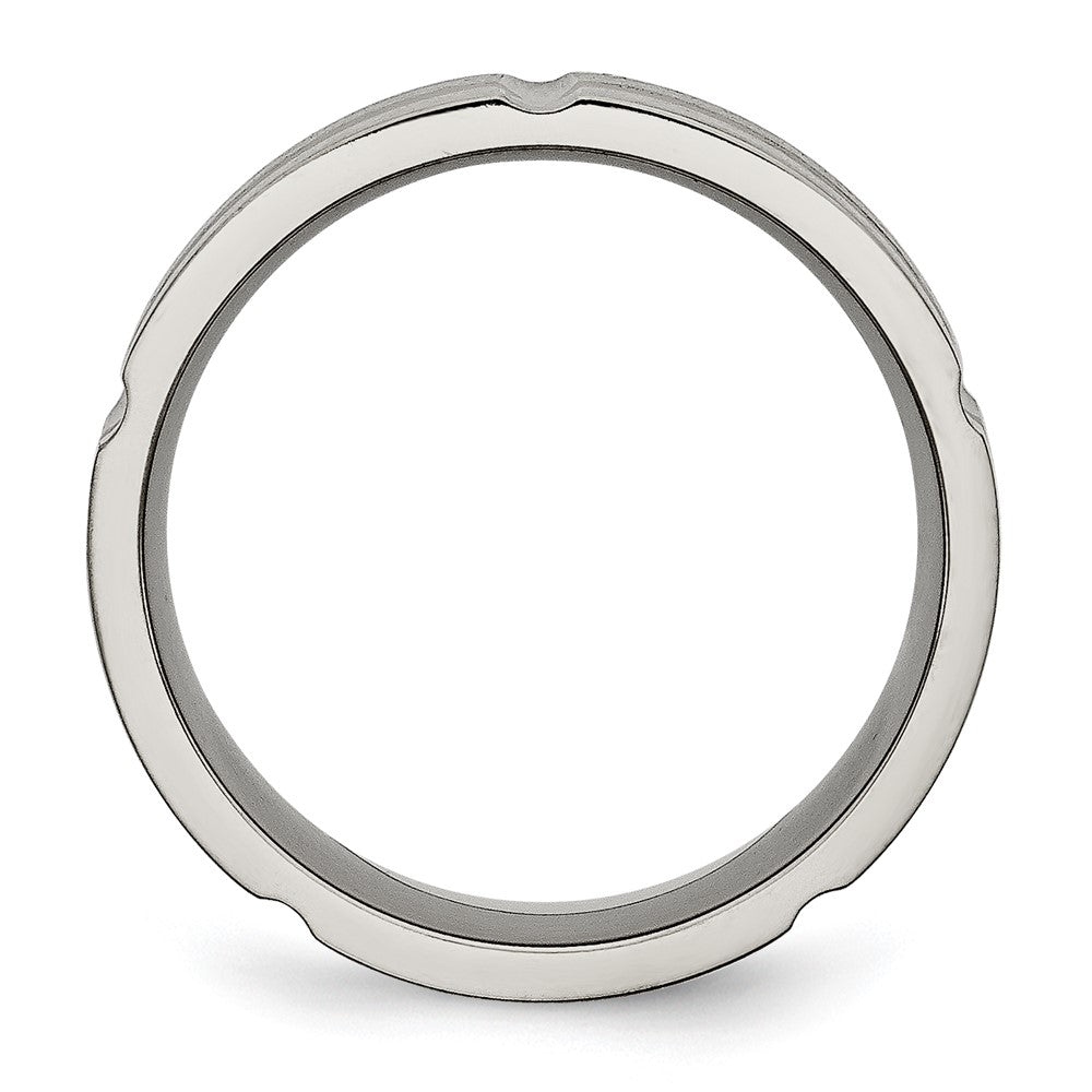 Titan Gerillt 8mm Gebürstet und Poliert Ring