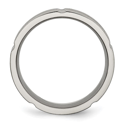 Titan Gerillt 8mm Gebürstet und Poliert Ring