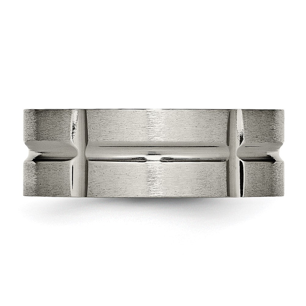 Titan Gerillt 8mm Gebürstet und Poliert Ring