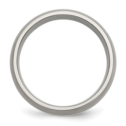 Titan/silver Bicolor Titan Sterlingsilber Einlage 8mm Gebürstet Ring