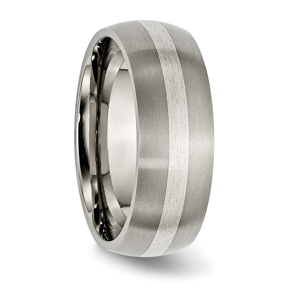 Titan/silver Bicolor Titan Sterlingsilber Einlage 8mm Gebürstet Ring