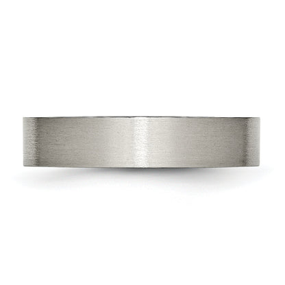 Titan Flach 5mm Gebürstet Ring