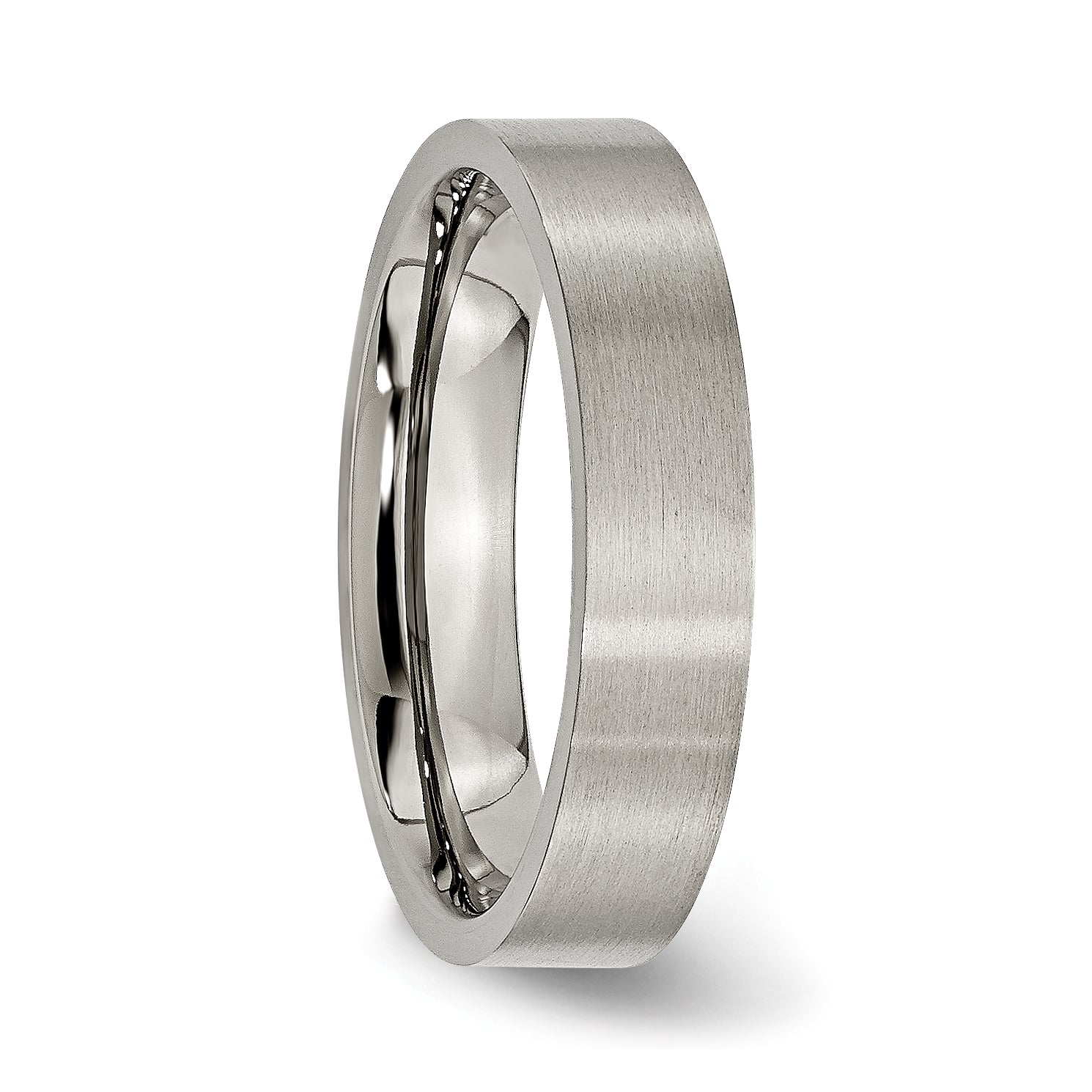 Titan Flach 5mm Gebürstet Ring