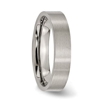 Titan Flach 5mm Gebürstet Ring
