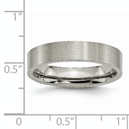 Titan Flach 5mm Gebürstet Ring