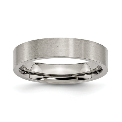 Titan Flach 5mm Gebürstet Ring