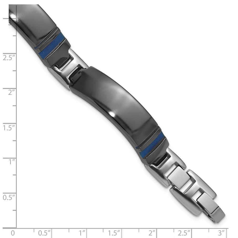 Titan Schwarz Ti Poliert Blau Annodized Armband