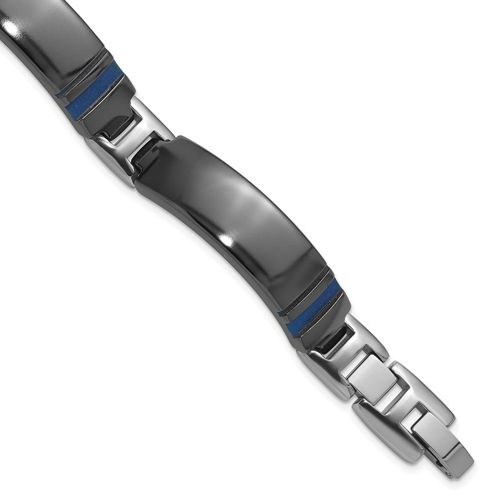 Titan Schwarz Ti Poliert Blau Annodized Armband