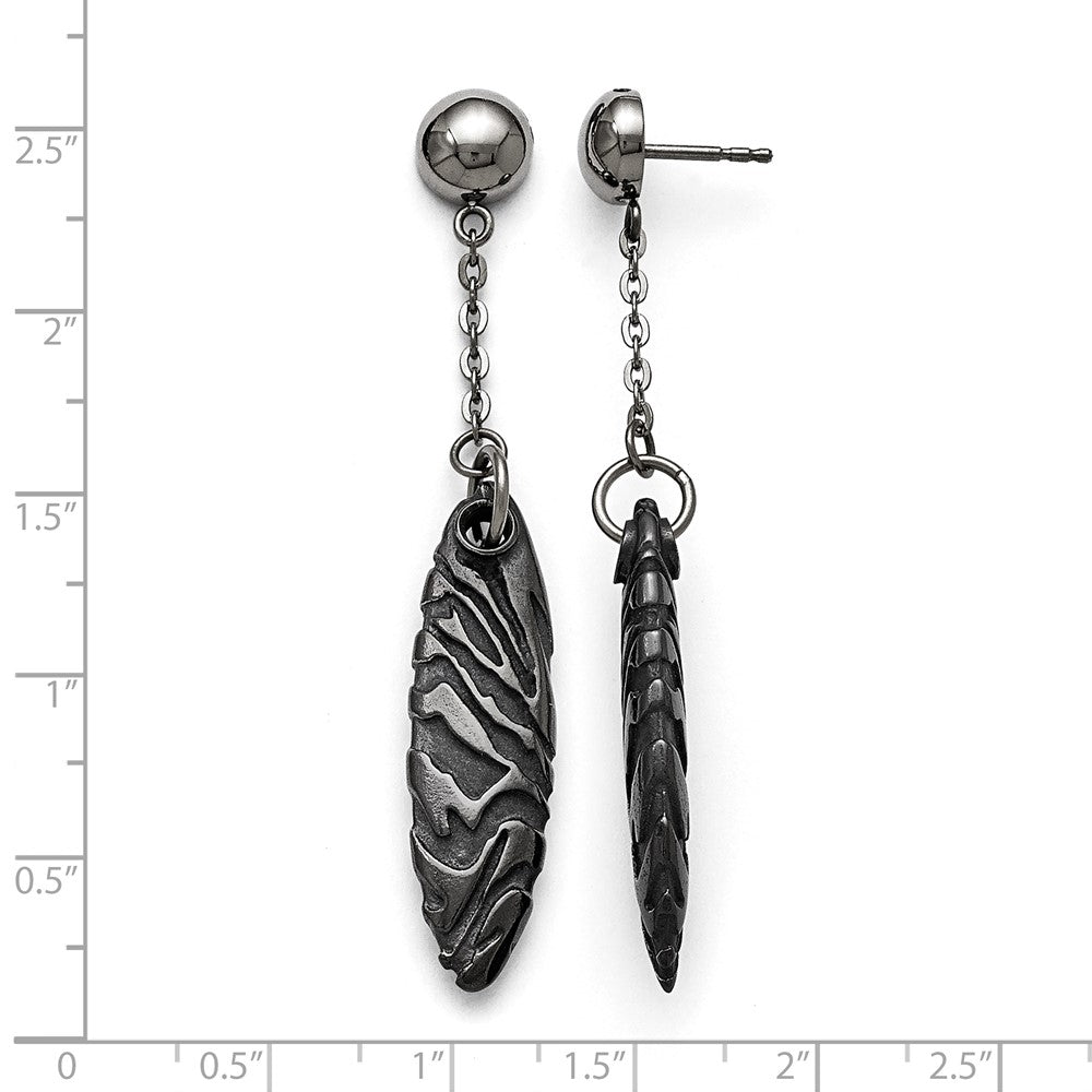 Titan/silver Bicolor Titan/ster.sil Schwarz Ti Poliert Geätzt Stecker Ohrhänger