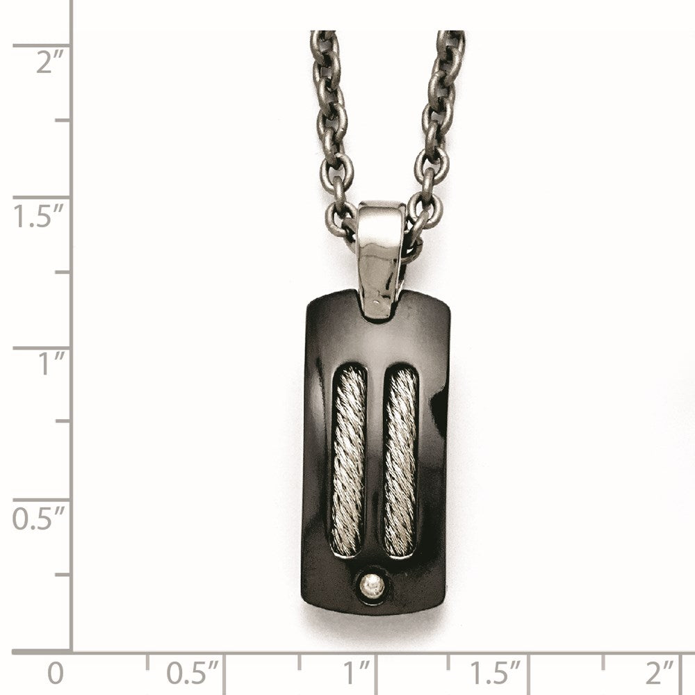Titan/silver Bicolor Titan/ster.sil Schwarz Ti Poliert Ankerkette Einlage Erkennungsmarke Halskette