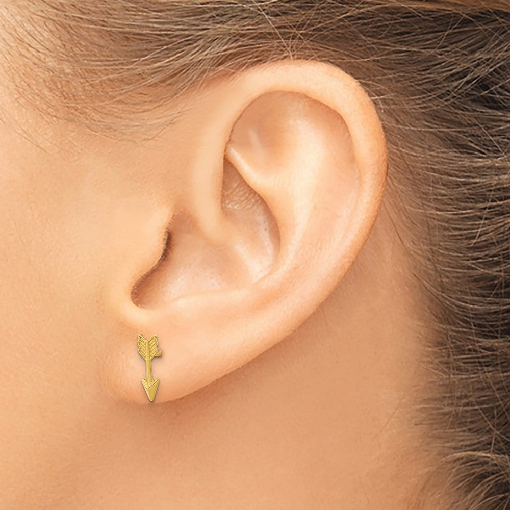 14K Gelbgold Poliert Pfeil Ohrstecker
