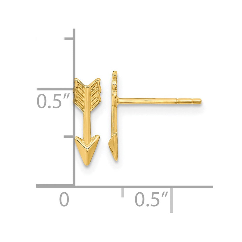 14K Gelbgold Poliert Pfeil Ohrstecker