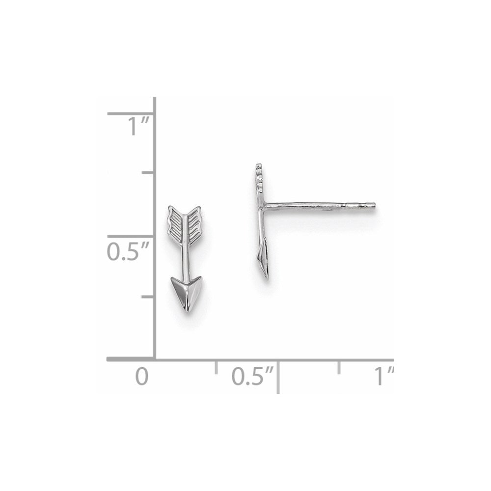 14K Weißgold Poliert Pfeil Ohrstecker