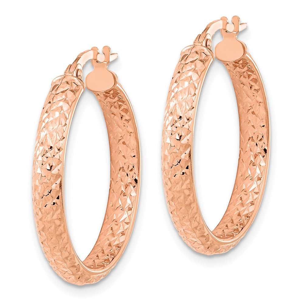 14K Roségold Poliert und Diamantiert Fantasie Creolen