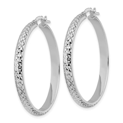 14K Weißgold Diamantiert Creolen