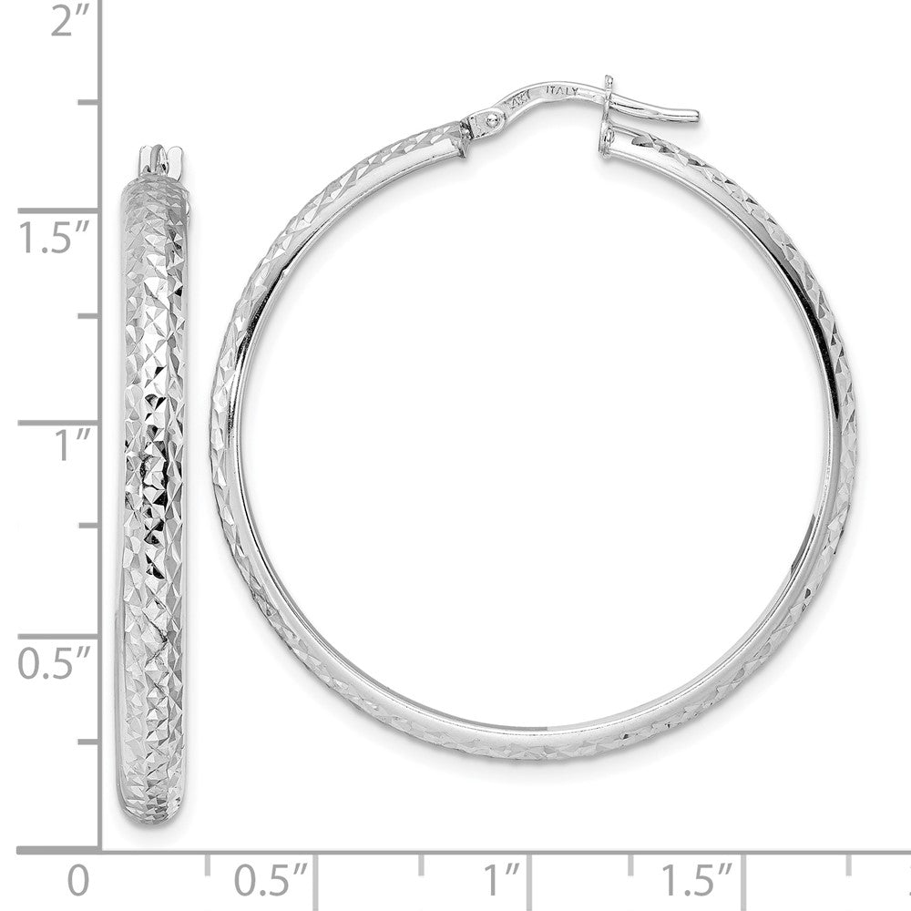 14K Weißgold Diamantiert Creolen