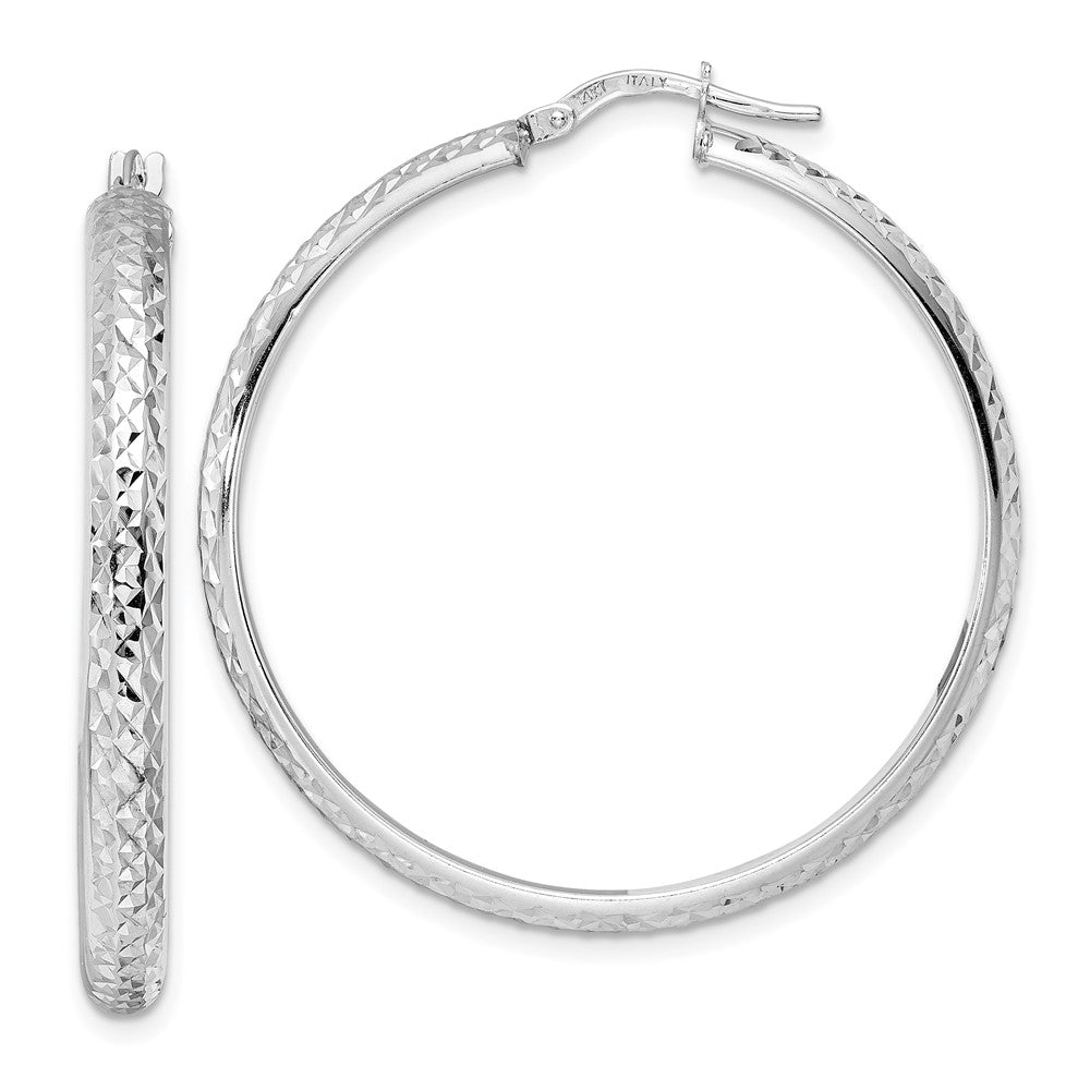 14K Weißgold Diamantiert Creolen