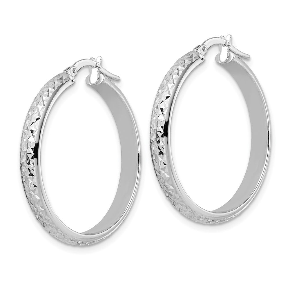 14K Weißgold Diamantiert Creolen