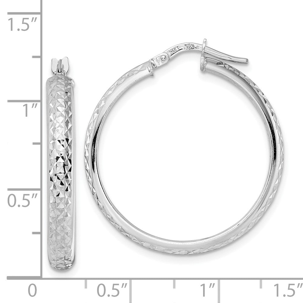 14K Weißgold Diamantiert Creolen