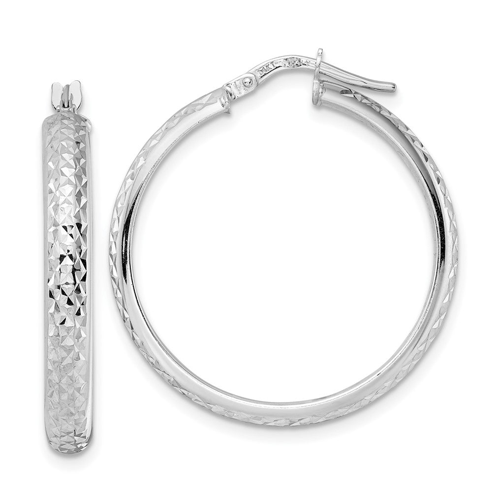 14K Weißgold Diamantiert Creolen